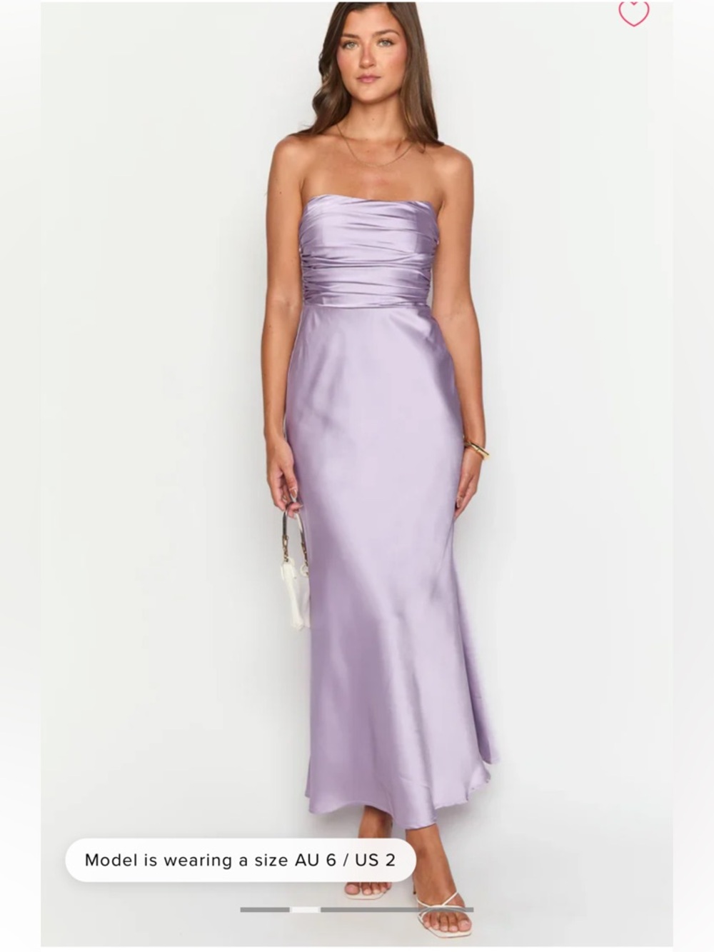Beginning Boutique Exclusive Lavender Satin Strapless Maxi Skirt